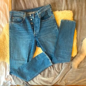 Levi’s 501 Skinny high waist vintage style blue jeans